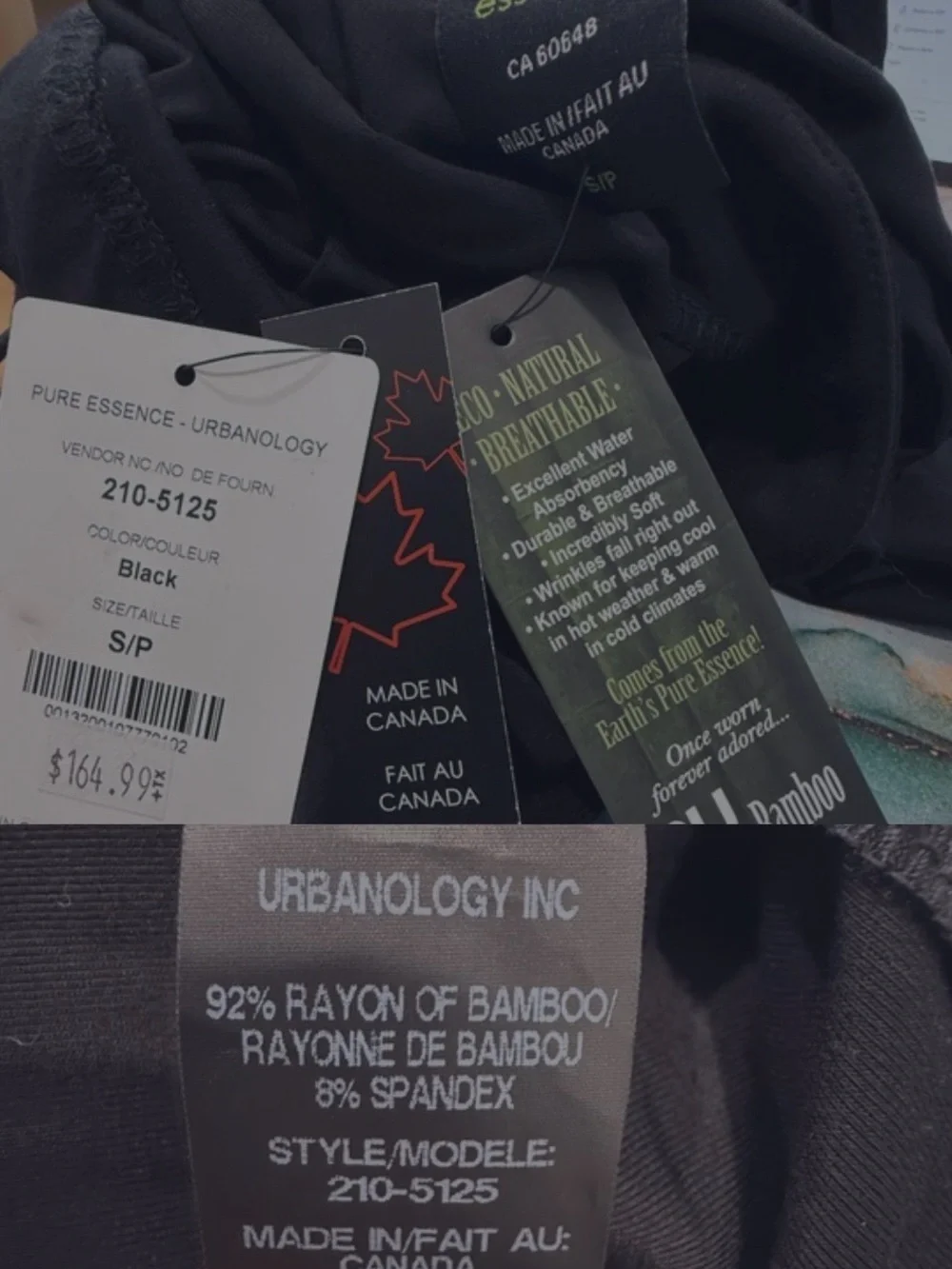 Pure Essence Bamboo Overlay Jumpsuit Black Small Canada - Picture 8 of 8